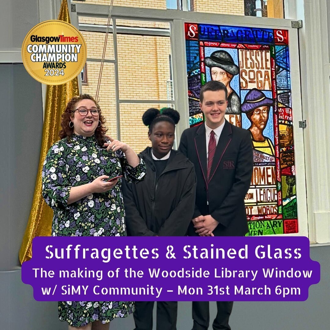 Flyer for the Woodside Stained Glass Window event, 31 March.