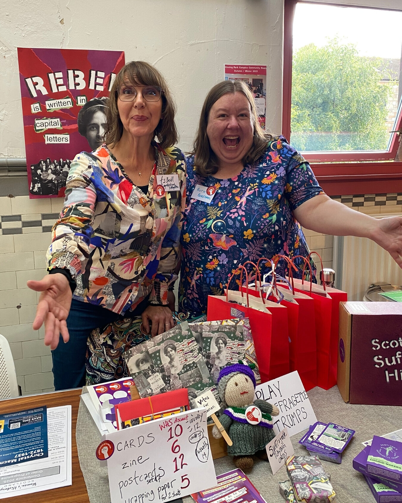 P&S Suffragette Stall at the Women’s History Scotland conference.