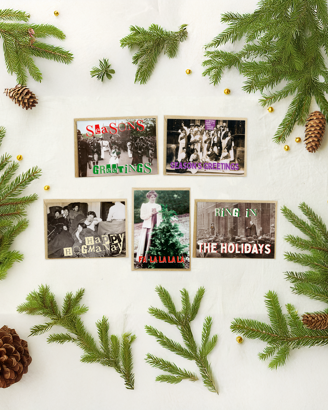 Bessie Watson on a festive P&S card.