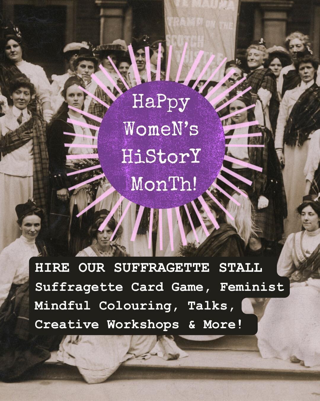 Flyer saying Book us for Women’s History Month.
