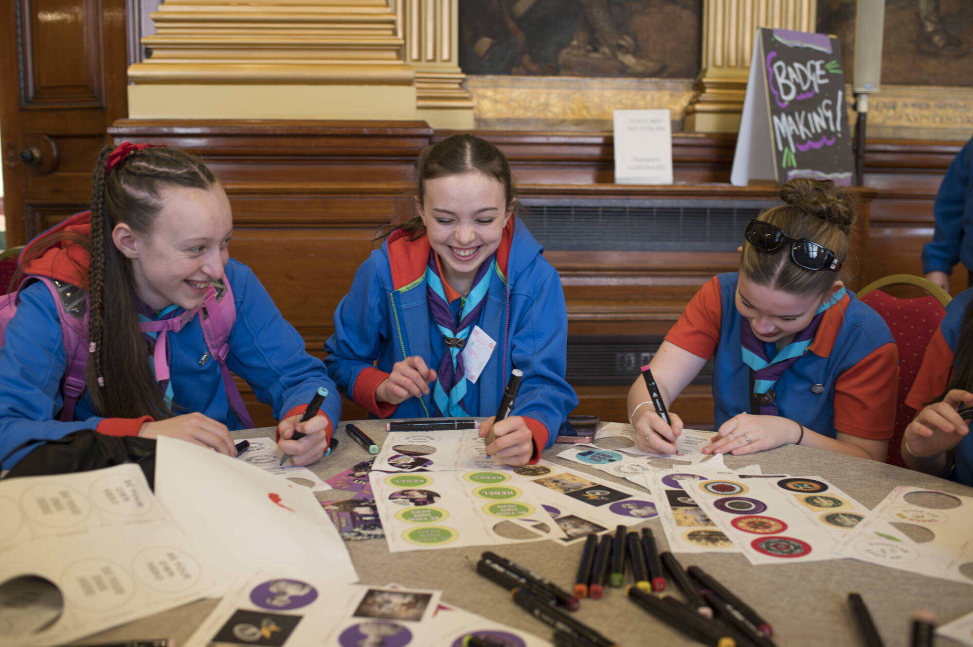 Protests and Suffragettes workshop at a Girlguiding Scotland event in Glasgow.
